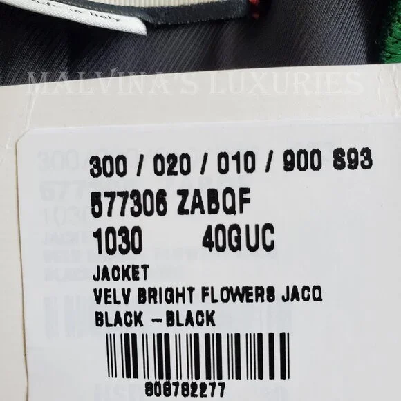 GUCCI JACKET SINGLE BREASTED VELVET JAQUARD FLORAL BLAZER sz IT 40 US 4 - Picture 13 of 14